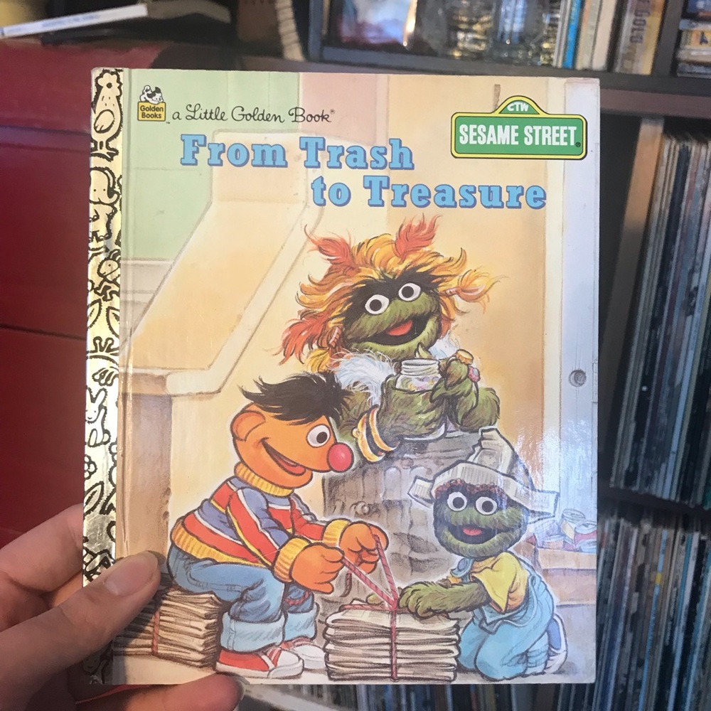Sesame Street "From Trash to Treasure" Little Golden Book - Colorful Cover